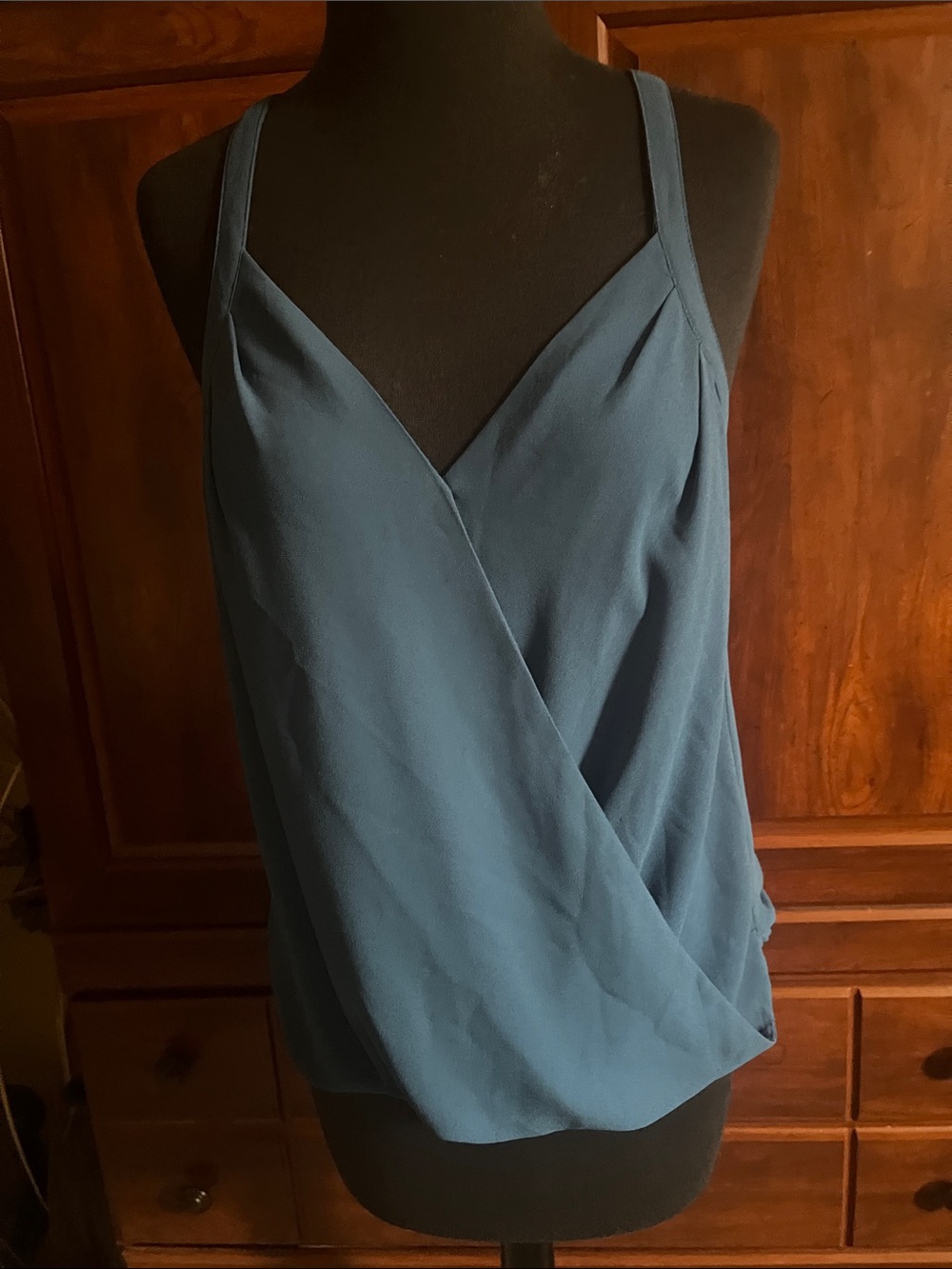 Naked Zebra Teal Blue Surplice Camisole